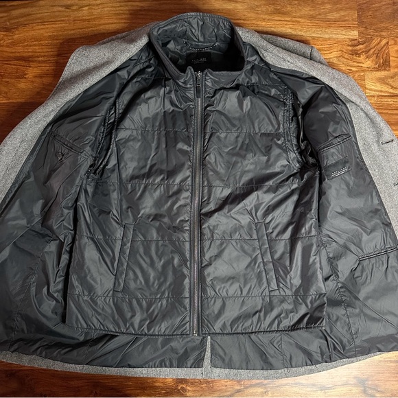 Zara Gray Tweed Blazer, Detachable Vest Combo, Men Size 44 - Picture 2 of 9